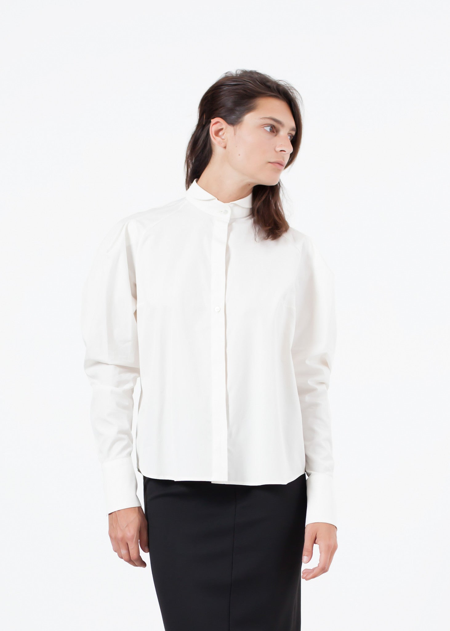 Rowan Lane Women's Trim Collar Poplin Blouse in Off White - Rowan Lane London Womenswear