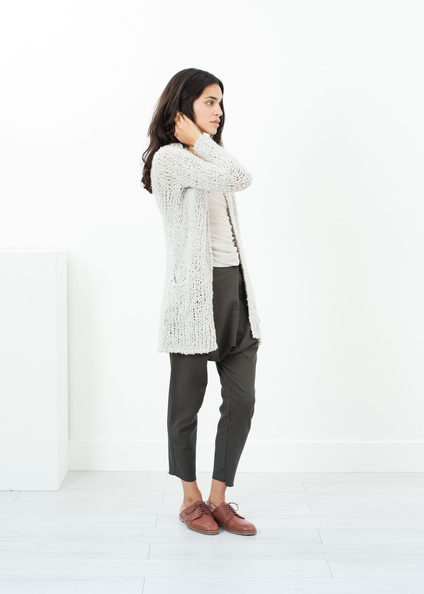 Rowan Lane Women's Bulk Stitch Cardigan in Cloud - Rowan Lane London Womenswear