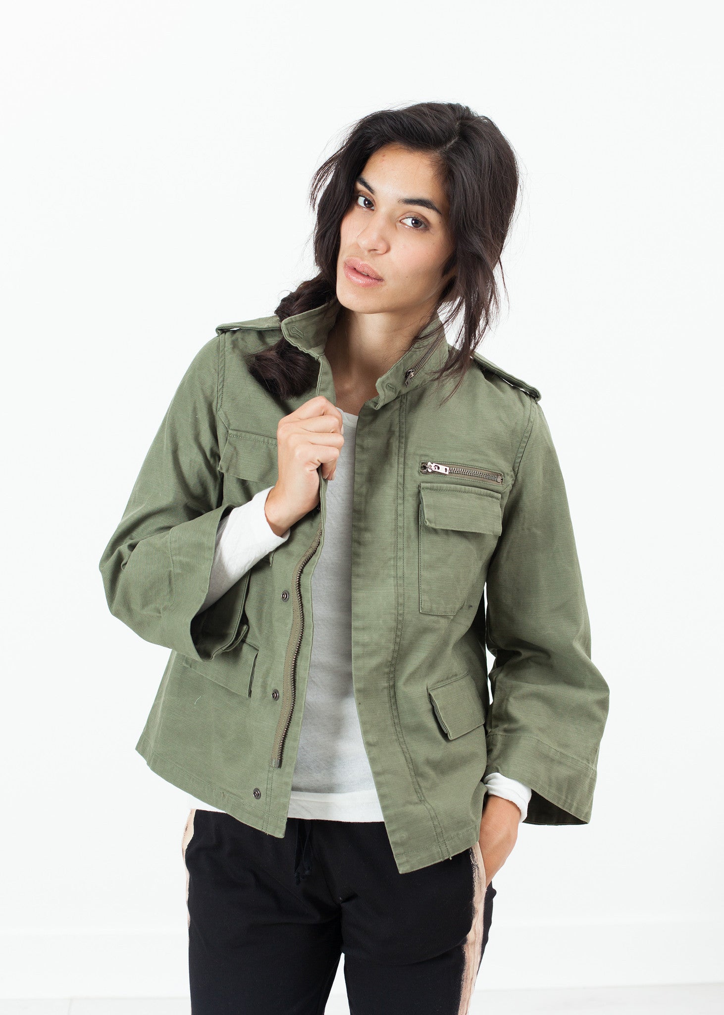 Rowan Lane Women's Big Army Jacket in Olive - Rowan Lane London Womenswear