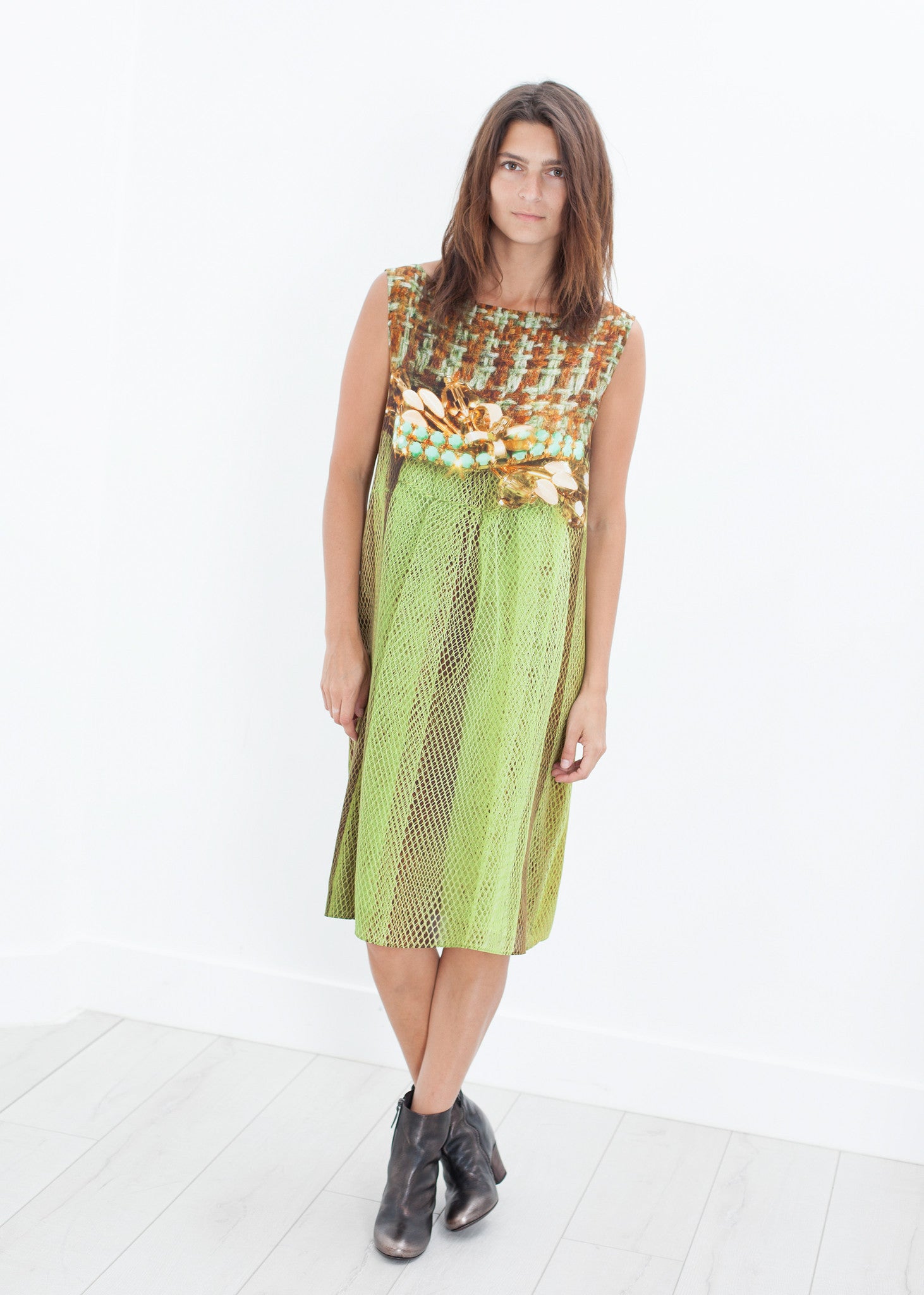 Rowan Lane Women's Silk Shift in Tweed and Net - Rowan Lane London Womenswear