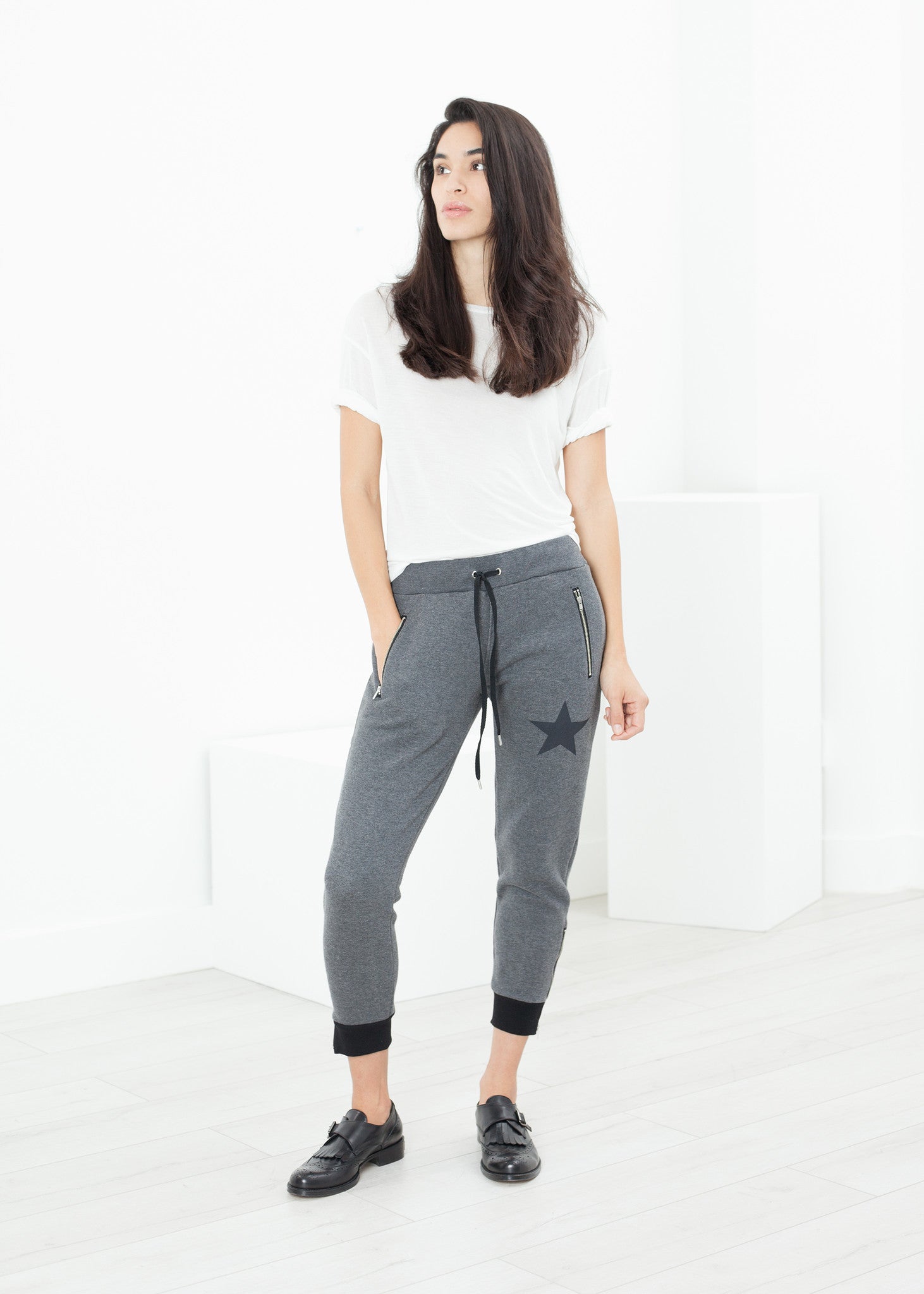 Rowan Lane Women's Loopwheeler Star Pant in Grey - Rowan Lane London Womenswear