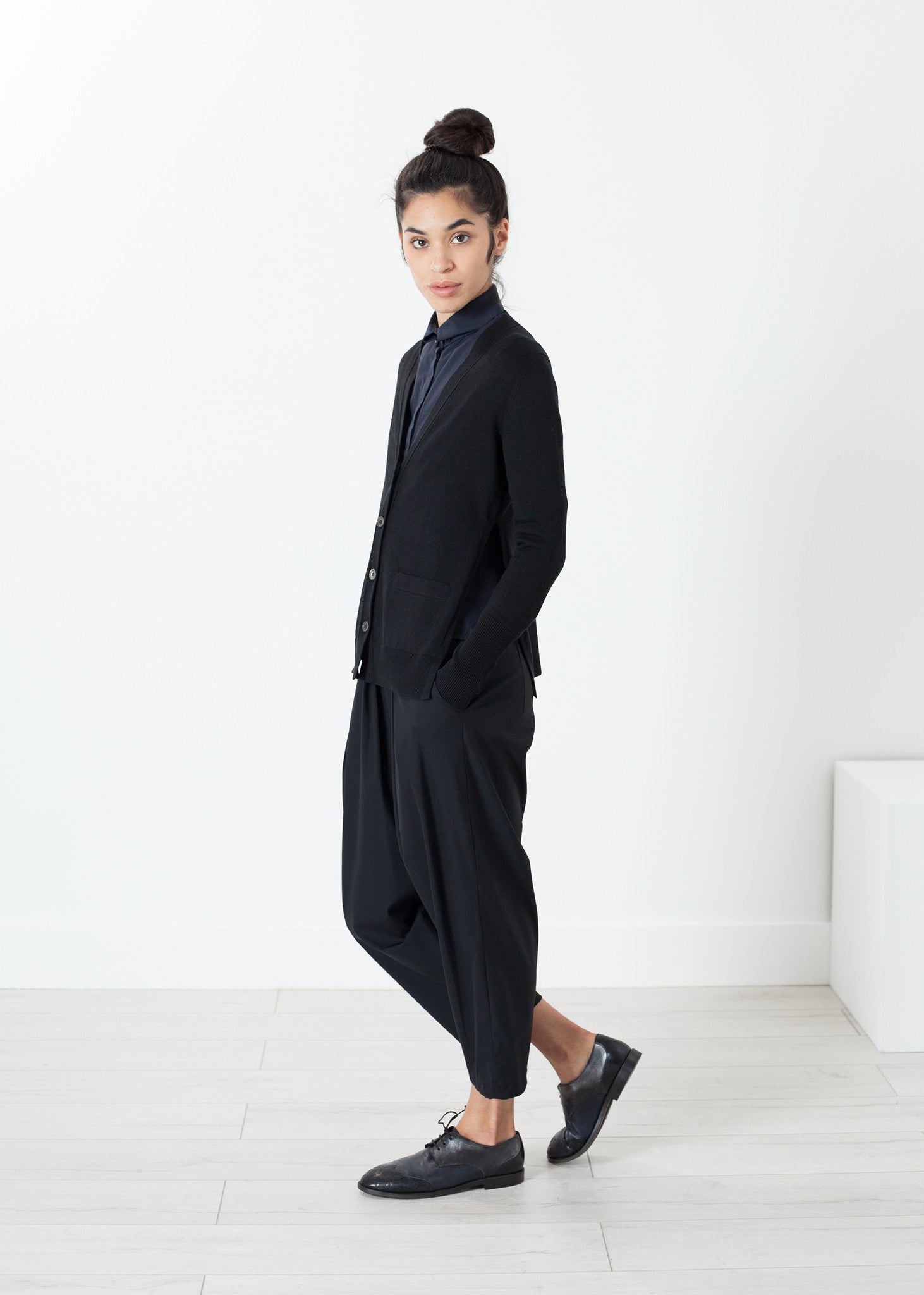 Rowan Lane Women's Square Cardigan in Black - Rowan Lane London Womenswear