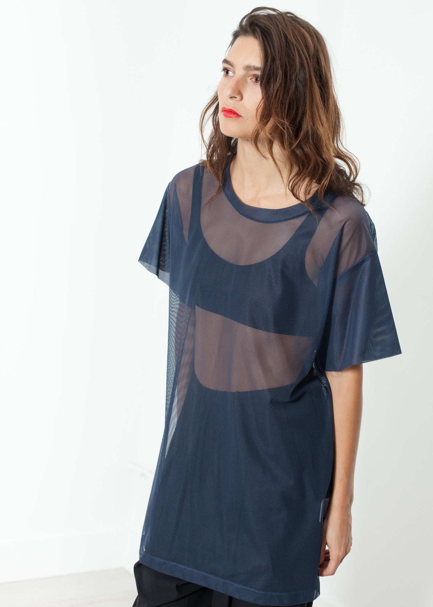 Rowan Lane Women's Mesh Over Dress in Navy - Rowan Lane London Womenswear