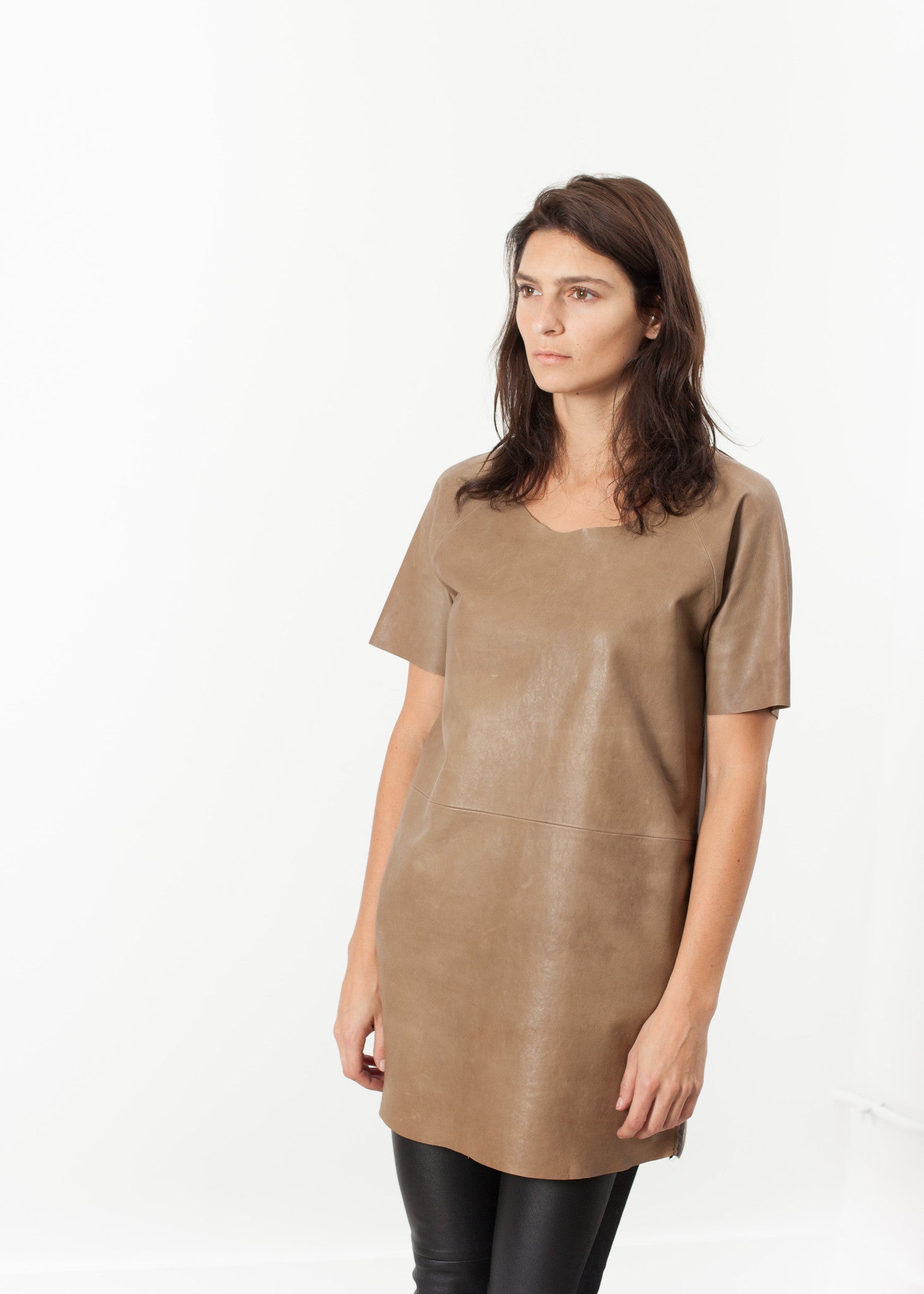 Rowan Lane Women's Leather Front Tunic - Rowan Lane London Womenswear