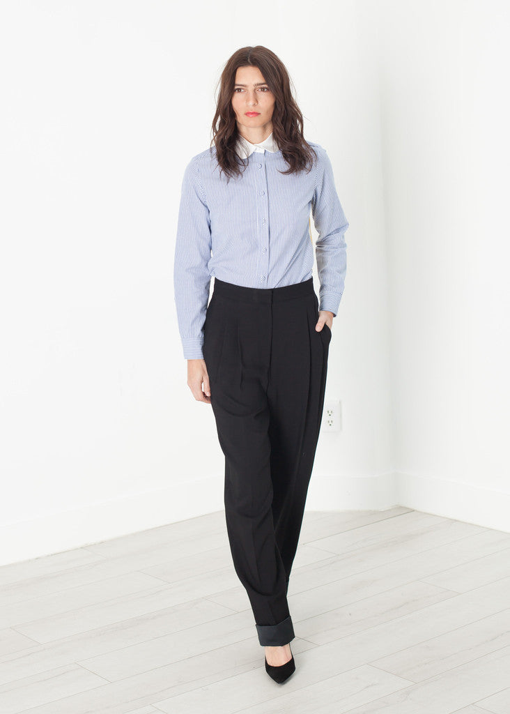 Rowan Lane Women's Contrast Cuff Pant in Black - Rowan Lane London Womenswear