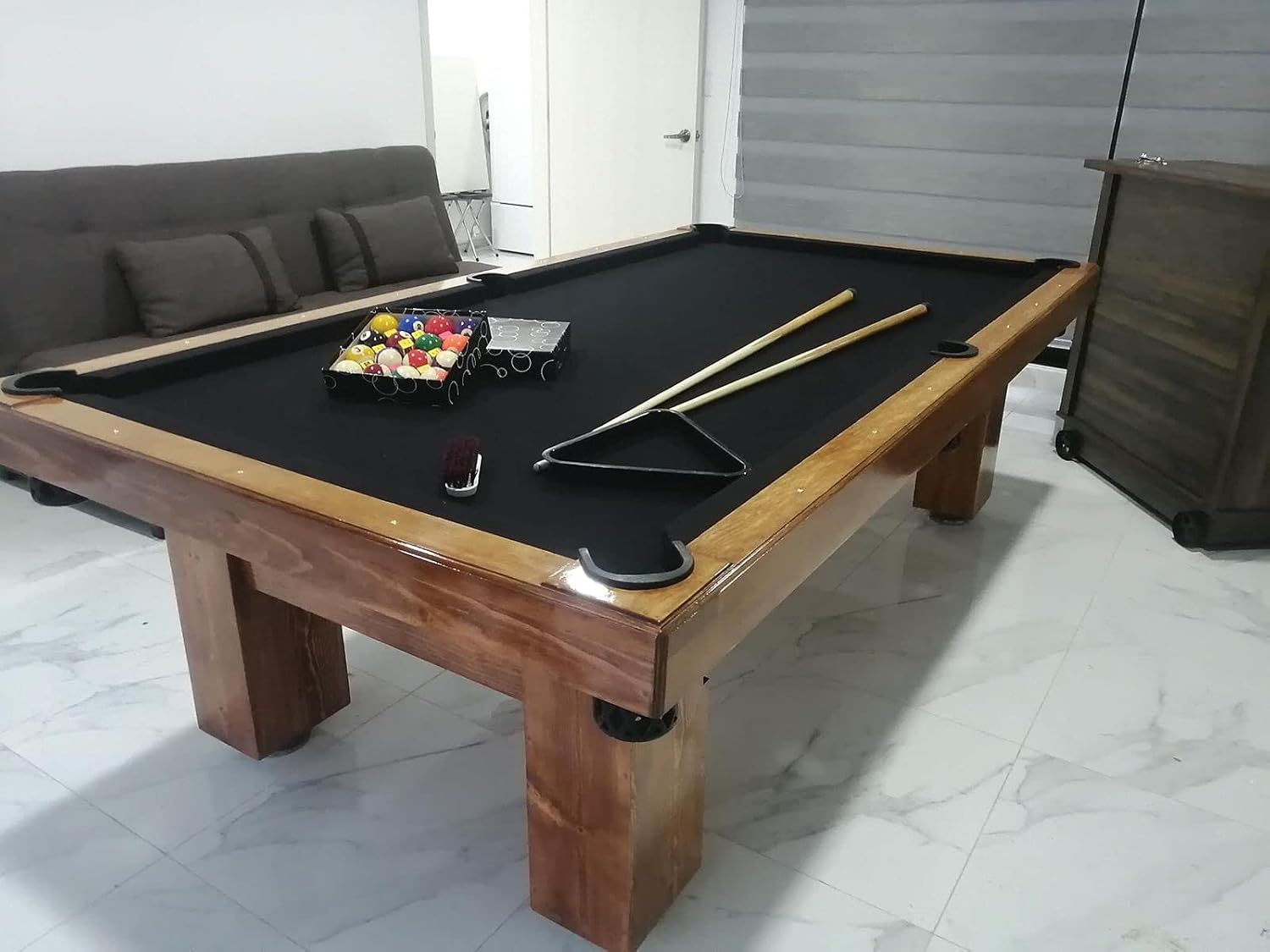 Mesa de Billar con Cubierta para Comedor Hecha a Mano en México Mesas Profesionales (Rojo)