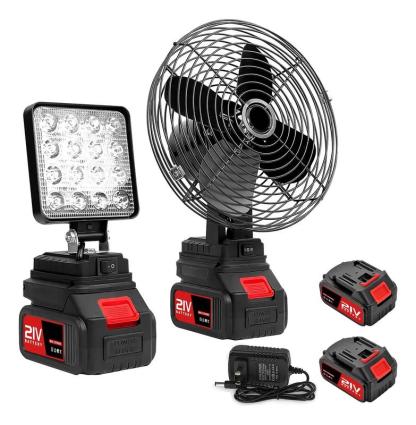 【Producto Viral】Conjunto de Ventilador Portátil de Metal Inalámbrico y Luz LED Recargable