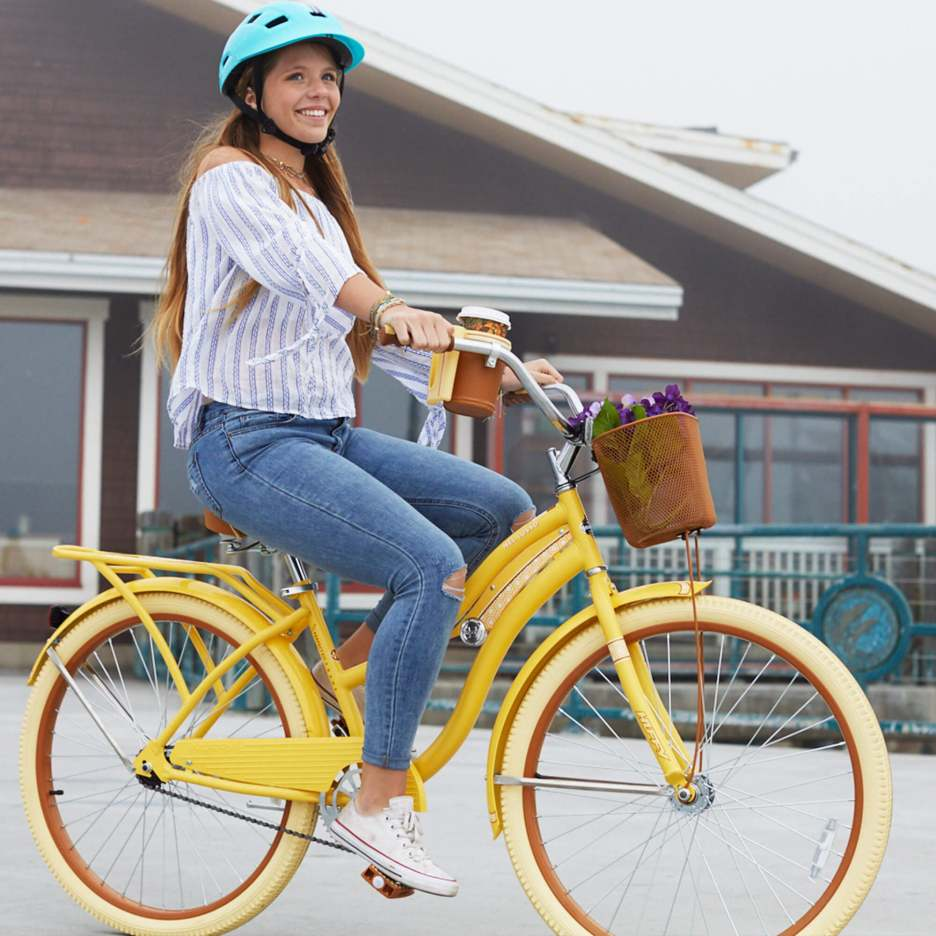 Bicicleta de paseo clásica Nel Lusso con cuadro Perfect Fit, para mujer, color azul, 26"