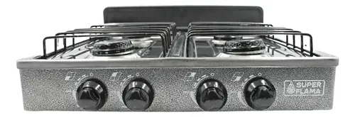 Kit Parrilla De 4 Quemadores, Tanque De Gas 9 Kg Y Regulador