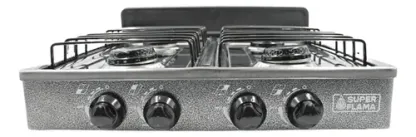Kit Parrilla De 4 Quemadores, Tanque De Gas 9 Kg Y Regulador