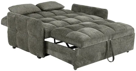 FrostGlen Tufted Cushion Sleeper Sofa Bed Dark Grey