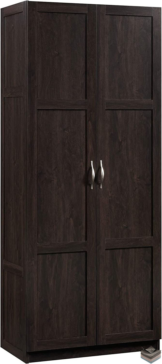 Sauder - Armarios de Almacenamiento Diversos para despensa, Longitud: 75,2 cm x Ancho: 40,9 cm x Alto: 180,6 cm, Acabado de Roble Highland