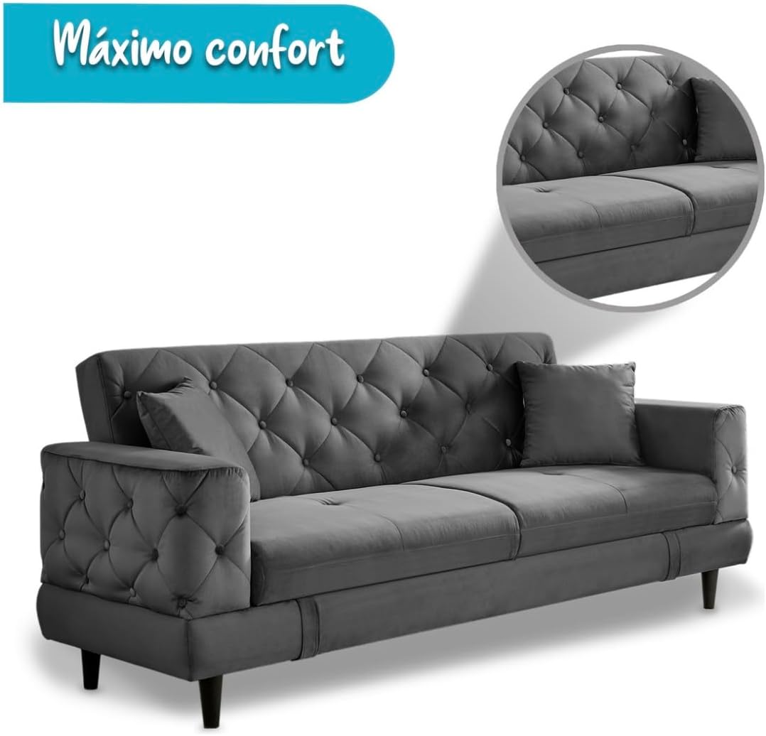 EKE Sofácama Sofa Cama Futón Sillón Sala Reclinable Moderno Minimalista Fresco Duradero Calidad Cojines