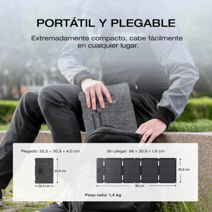 EF ECOFLOW Central elÃ©ctrica portÃ¡til RIVER 2 Negro, Panel solar 45 W, BaterÃ­a LiFePO4 256 Wh, Salida hasta 600 W, Generador solar portÃ¡til para acampar al aire libre/RVs/uso domÃ©stico