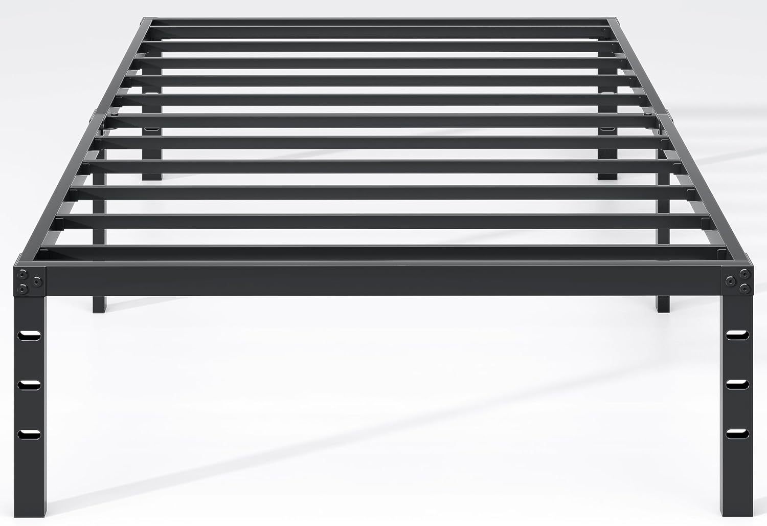 New Jeto Marco de cama de metal con espacio de almacenamiento debajo de la cama, plataforma sencilla y atmosférica, resistente y duradero, tamaño queen, adecuado para recámara