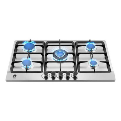 Estufa De Mesa/parrilla De Gas 5 Quemadores Acero Inoxidable Color Plateado
