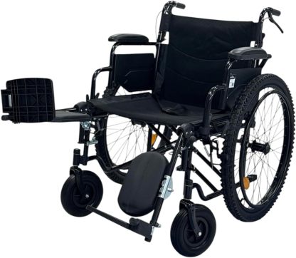SILLA DE RUEDAS PARA ADULTO TODO TERRENO CON ELEVA PIERNAS DE LUJO DESMONTABLE, NEUMATICA, RESISITENTE PLEGABLE, DESCANSAPIES REMOVIBLES, DESCANSABRAZOS REMOVIBLE, RESPALDO PLEGABLE, ORTOPEDICA STE-909