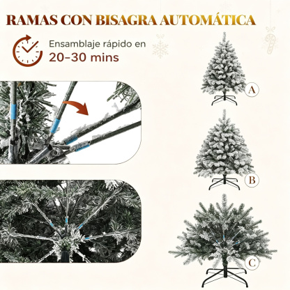 【11 modos de iluminación】 Árbol de Navidad artificial YITAHOME (disponible en 4,5 / 6 / 7,5 / 9 pies) con puntas de PVC y luces de color blanco cálido; ideal para la decoración del hogar o la oficina.
