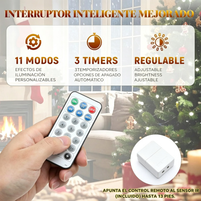 【11 modos de iluminación】 Árbol de Navidad artificial YITAHOME (disponible en 4,5 / 6 / 7,5 / 9 pies) con puntas de PVC y luces de color blanco cálido; ideal para la decoración del hogar o la oficina.