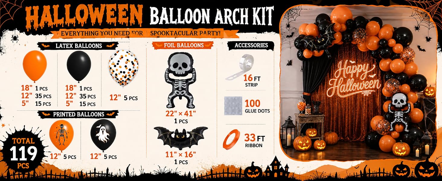 Orange and Black Balloons