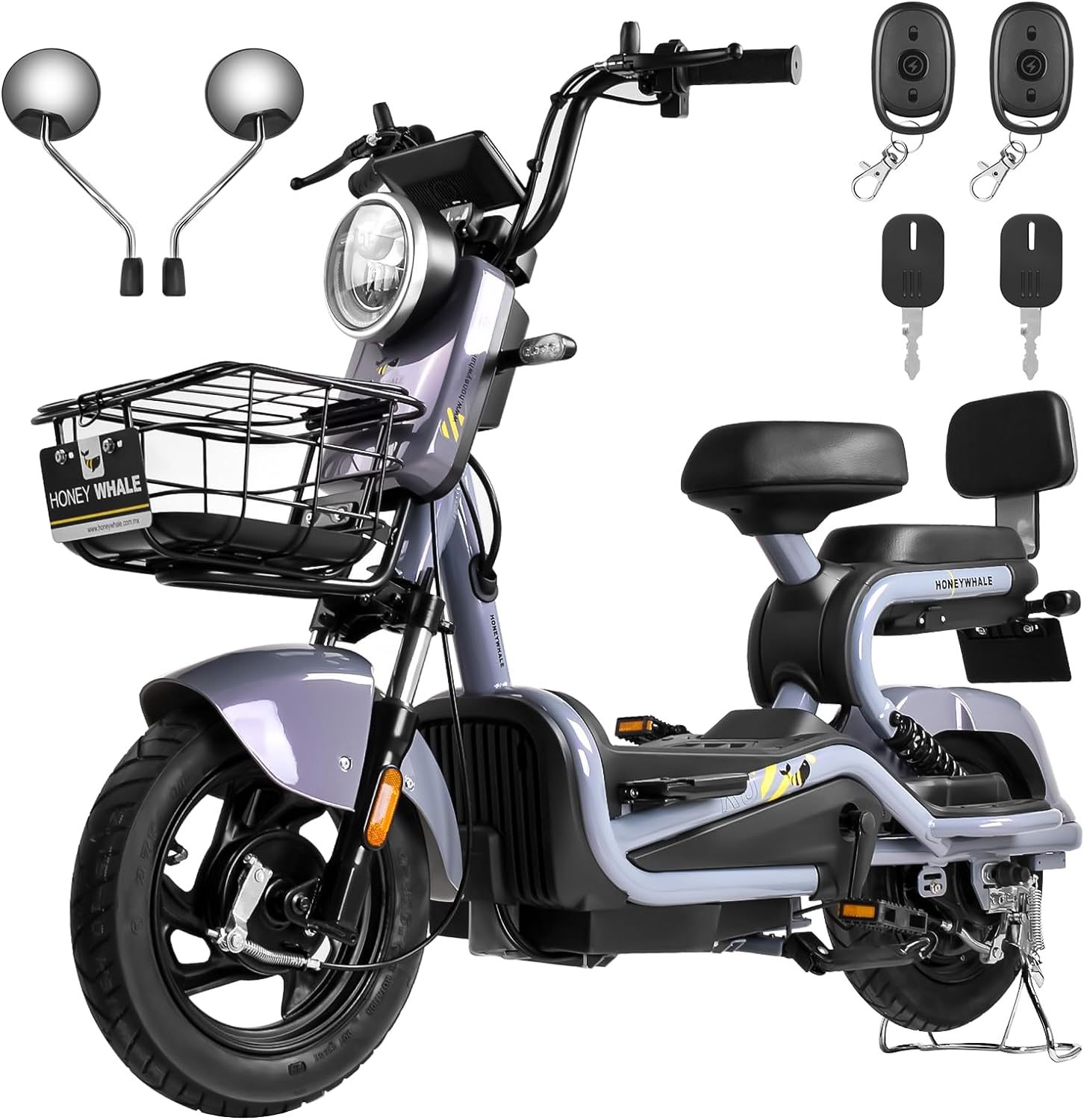 HONEYWHALE KC-Cool Bicicleta Electrica para Adultos, Bicimoto Eléctrica con Alarma, Máxima del Motor 700W, Velocidad Máxima 45KM/H, Autonomía 55-60KM, Baterías de Gran Capacidad 20AH