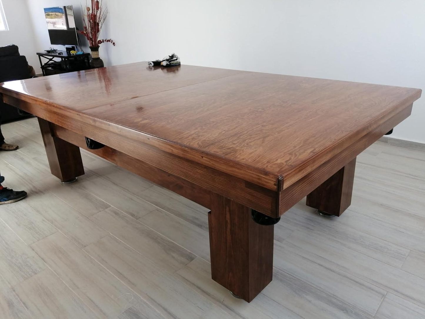 Mesa de Billar con Cubierta para Comedor Hecha a Mano en México Mesas Profesionales (Rojo)