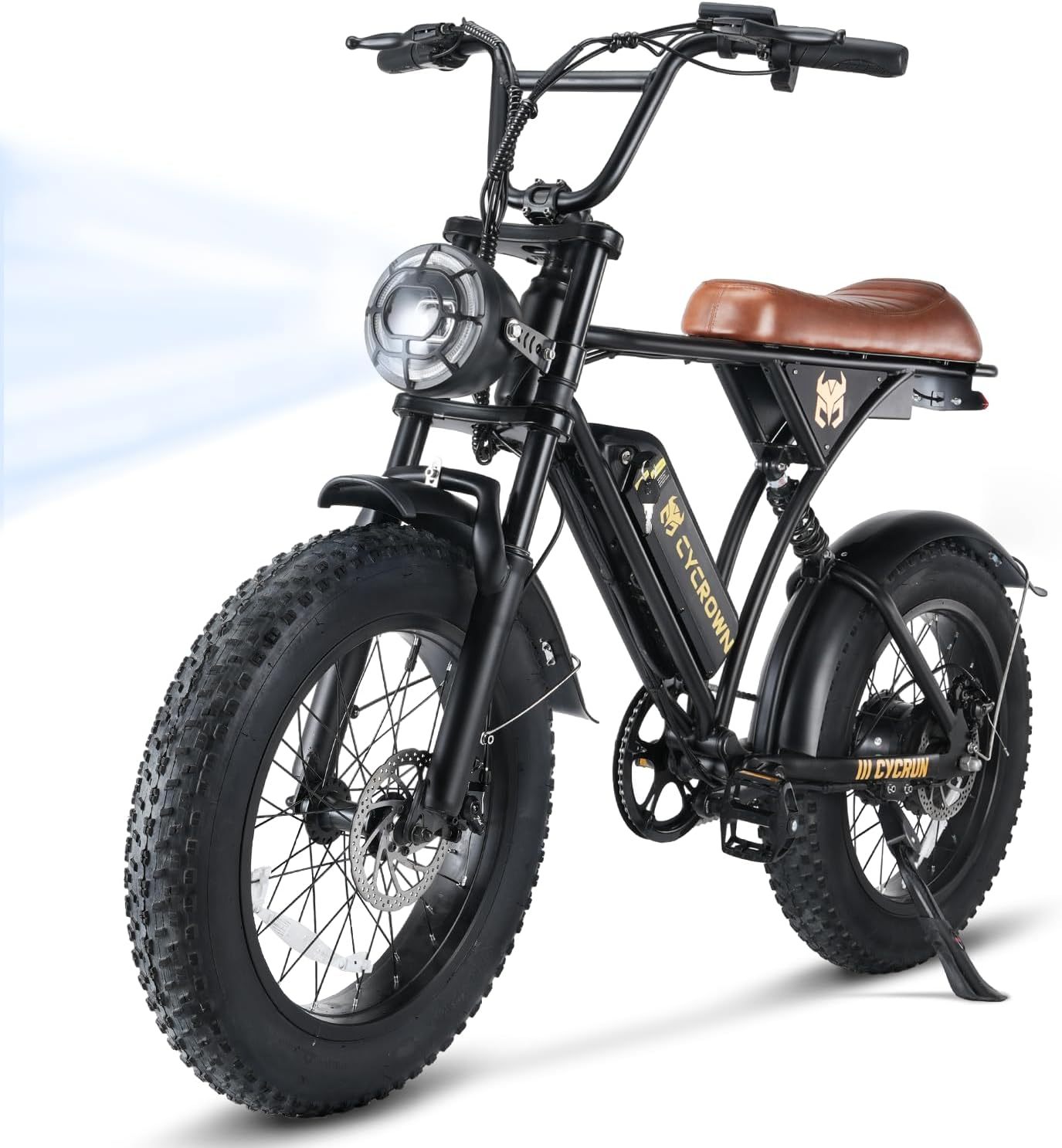 CYCROWN CycRun Bicicleta Electrica para Adultos, Moto Electrica con Potencia Máxima del Motor 1000W,Autonomía 70-90KM, Velocidad de 35KM/H, con 20" Neumático Moto Bicicleta de Montaña