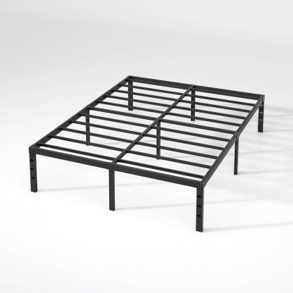 New Jeto Marco de cama de metal con espacio de almacenamiento debajo de la cama, plataforma sencilla y atmosférica, resistente y duradero, tamaño queen, adecuado para recámara