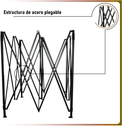 RACK & PACK Carpa 3x3 para Exteriores Lona Jardin Toldo Retractil Estructura de Acero Plegable 3 Ajustes de Altura Impermeabilidad 600D Premium Campismo Facil Armado Fiesta Reunión (Verde)