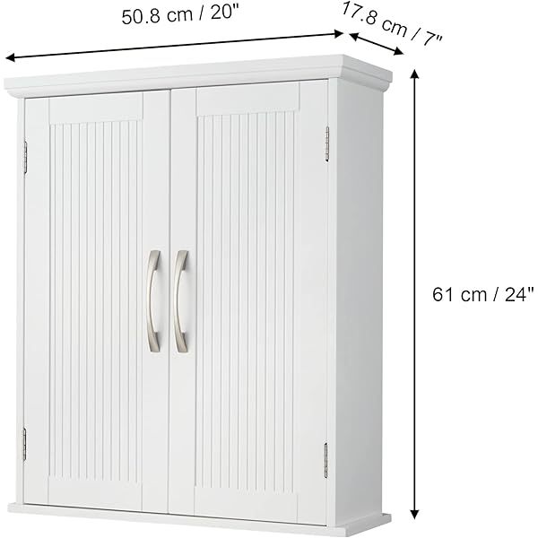 Clóset de Pared extraíble con Puertas Dobles, Color Blanco Pull Handle Wall Cabinet clóset de pared