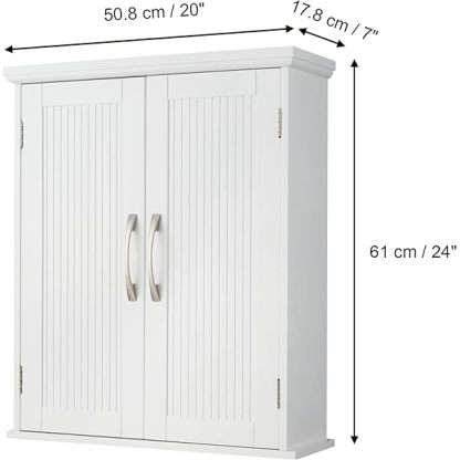Clóset de Pared extraíble con Puertas Dobles, Color Blanco Pull Handle Wall Cabinet clóset de pared