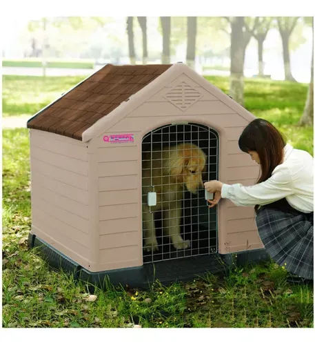 Casa Para Perro Exterior Con Puerta Raza Grande 99cm Qperrón
