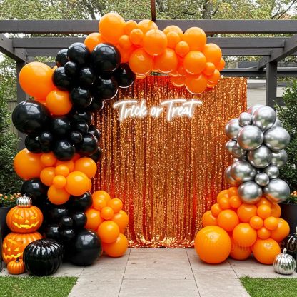 Halloween Balloon Arch Kit, Skeleton Foil Balloon, 119 Pcs