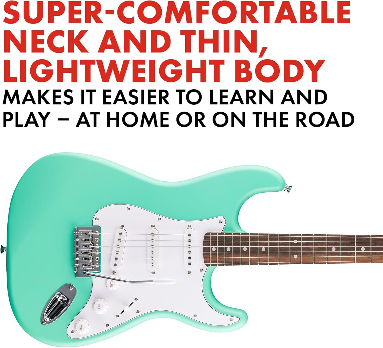 Fender Squier Debut Collection Stratocaster Guitarra Eléctrica, Diapasón Laurel, Color Negro