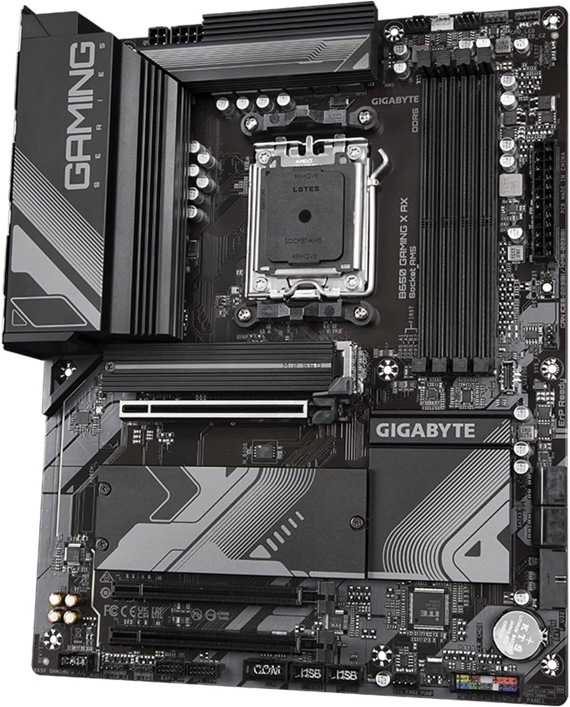 GIGABYTE B650 Gaming X AX (AM5/ LGA 1718/ AMD/ B650/ ATX/ 5 años de garantía/DDR5/ PCIe 4.0 M.2/ PCIe 4.0/ USB 3.2 Gen2x2 Type-C/AMD Wi-Fi 6E/ Realtek 2.5GbE LAN/Placa Base)