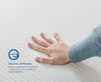 Colchón Luuna Blue + 1 base de cama + 2 almohadas ajustables de espuma viscoelástica