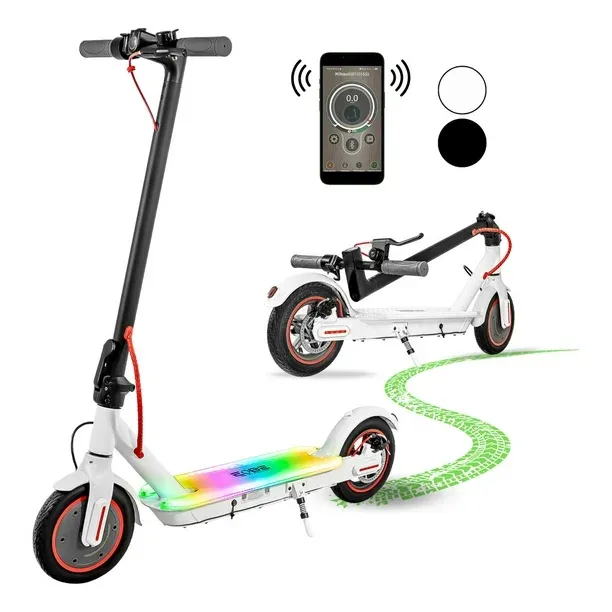 Scooter Eléctrico Monopatin Plegable E-Be 30km Luz Led 350w Blanco