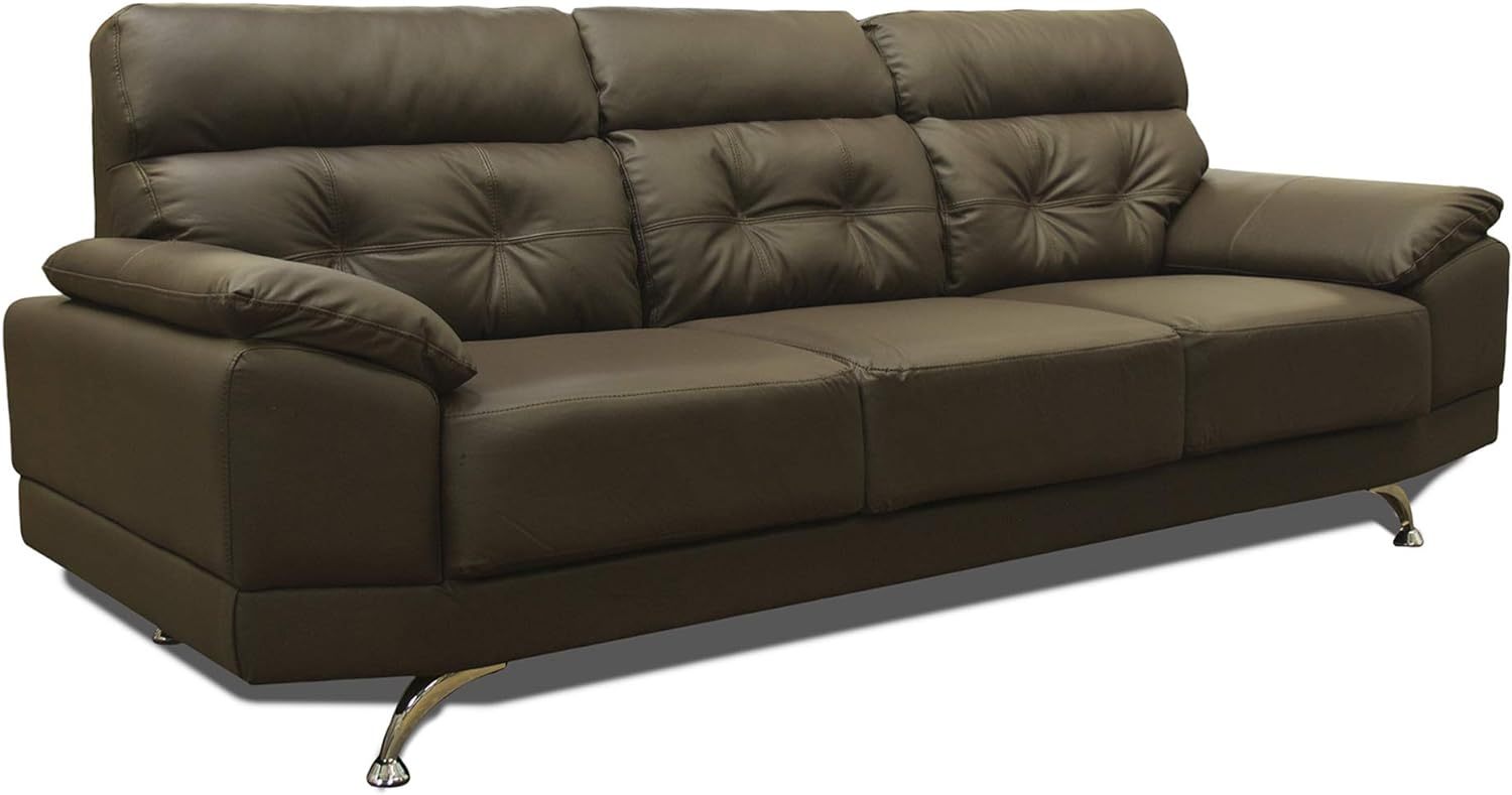 CONFORTOPIEL | Sofá de Piel Genuina Dublin (Chocolate) Medidas APROXIMADAS: (230 cm Largo x 85 cm Profundidad x 95 cm Altura)