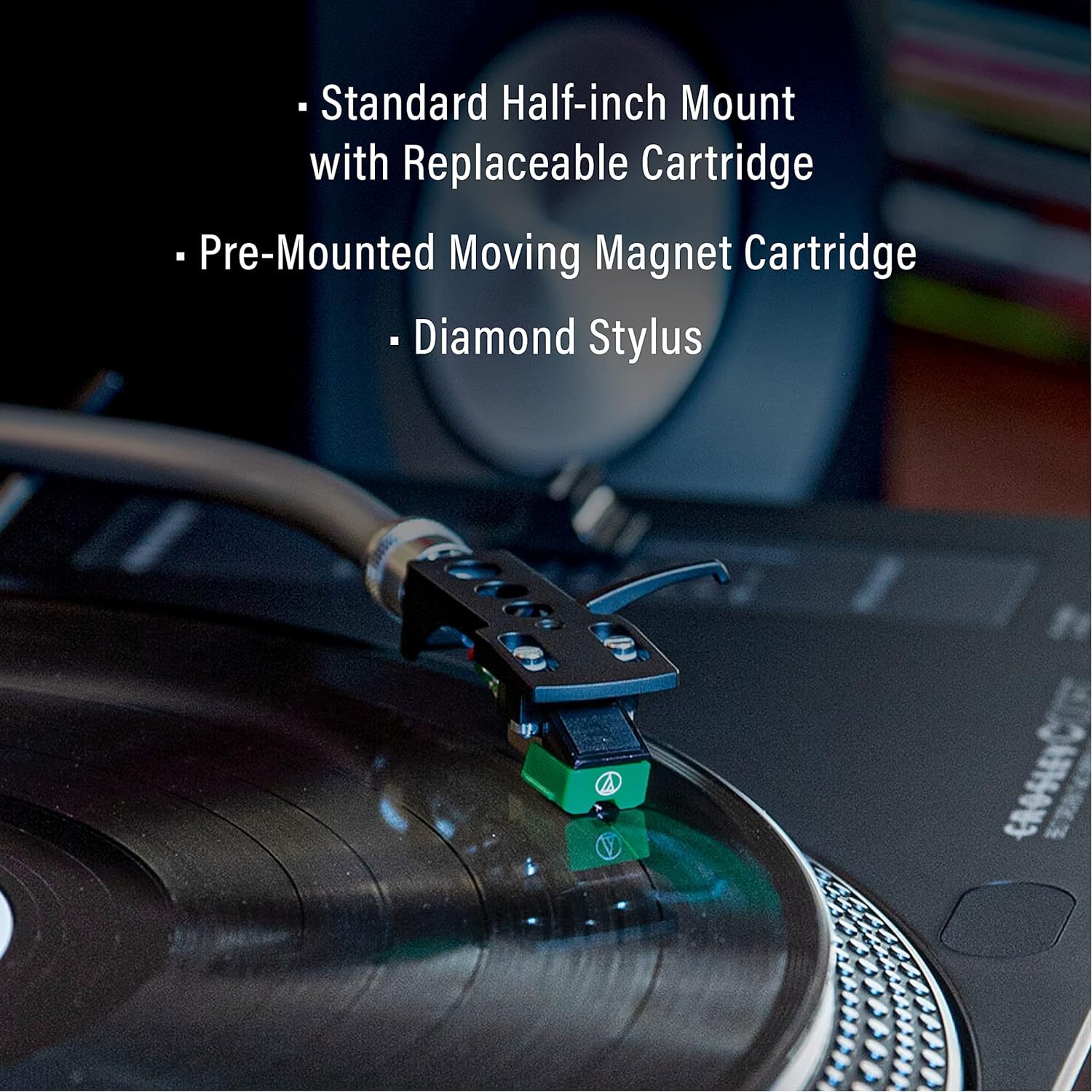 Crosley C100BT-BK Belt-Drive Bluetooth Turntable with S-Shaped Tone Arm with Adjustable Counterweight, Black