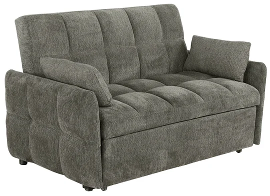 FrostGlen Tufted Cushion Sleeper Sofa Bed Dark Grey