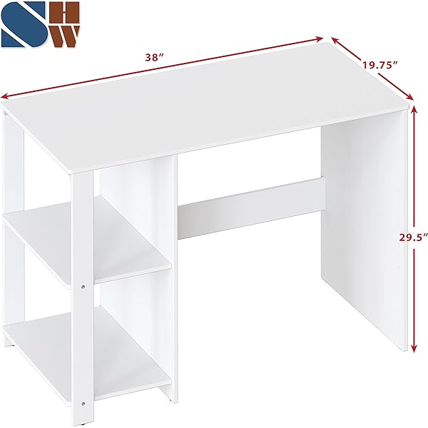 computadora para computadora con estantes, color blanco