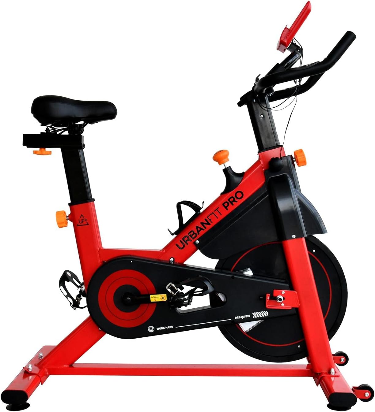 Bicicleta Fija para Spinning UrbanFit Pro Fitness Cardio de 15 Kg – Monitor Electrónico con 7 Funciones – Completamente Ajustable – Bici Fija para Spinning – Entrenamiento Cardio en Casa – Resistente y Fácil de Instalar – Variedad de Colores