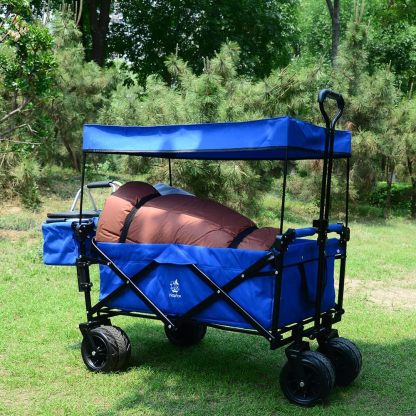 Bicicleta plegable resistente con parte superior extraíble, ruedas grandes de 4 pulgadas, frenos, mango ajustable, bolsa refrigeradora para jardín y playa al aire libre