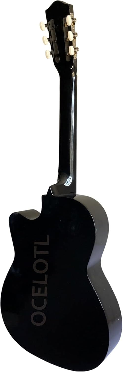Guitarra Acústica Curva Ocelotl® Paquete Vital De Accesorios (Negro)