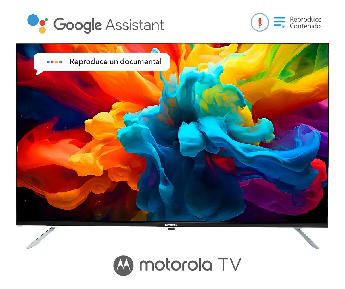 Smart Tv Pantalla 65 Pulgadas Motorola Google Tv Qled 4k Televisor Bluetooth WiFi HDMI USB AV
