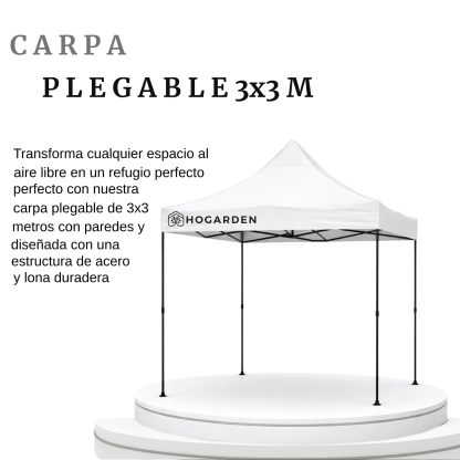 Carpa Plegable, 2x2 m, Acero Inoxidable, Impermeable, ProtecciÃ³n UV 99%, Altura Ajustable 4 Niveles, Variedad de Colores (Blanco)