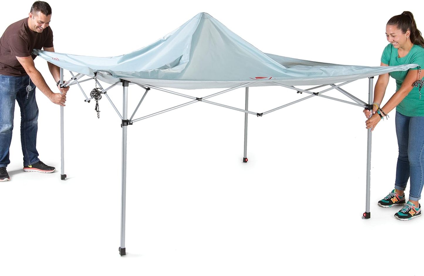 Coleman Light & Fast - Tienda de campaña desplegable de 10 x 10 pies, Refugio portátil para el Sol se instala en 3 Minutos y Pesa 10 Libras más Ligero Que refugios comparables, Ideal para Playa-clavijas de tierra para tienda de campaña al aire libre