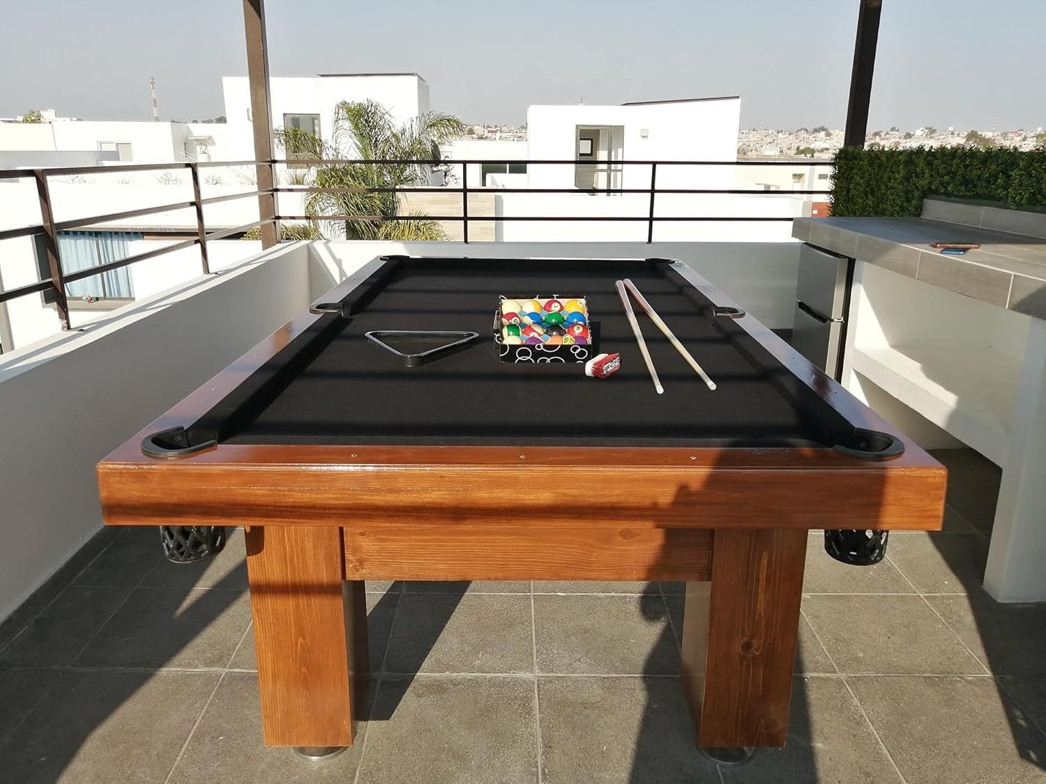Mesa de Billar con Cubierta para Comedor Hecha a Mano en México Mesas Profesionales (Rojo)