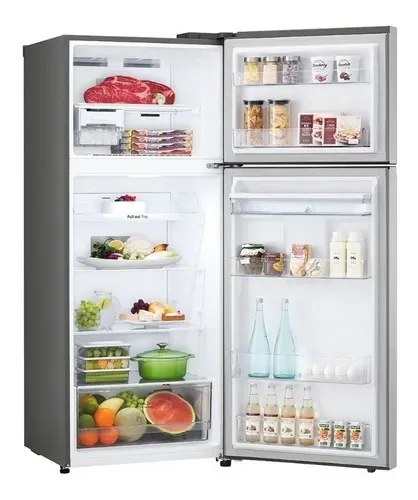 Refrigerador con freezer inverter LG Top Freezer VT40WP color plata platino con capacidad de 396L