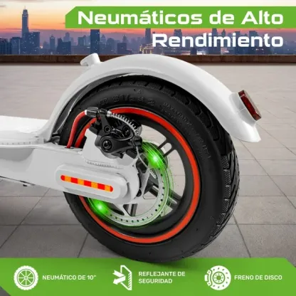Scooter Eléctrico Monopatin Plegable E-Be 30km Luz Led 350w Blanco